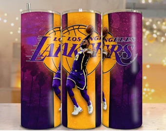 Lakers Dunk Tumbler – Game Day Vibes 20oz sublimation tumbler wrap jpg.