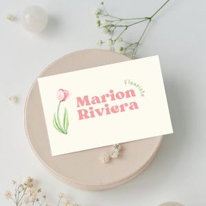 Carte de visite pour fleuriste - Modèle Canva - Téléchargement instantané