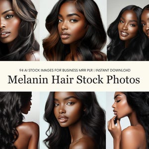 Melanin Hair Website Stock Photos MRR PLR AI Stock Photos for Social Media Digital Marketing Hair Photos Hair Salon Photos Melanin Hair PNGs