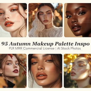Autumn Makeup Palette AI Beauty Stockfoto&#39;s voor make-upartiesten Beauty Models Makeup Stock Photos PLR MRR