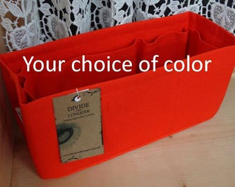 fits Kelly 32 / 11" x 4" x 5"H  / Purse ORGANIZER insert Shaper / 100% cotton / Wipe-clean bottom & Flexible ends / You Choose Color