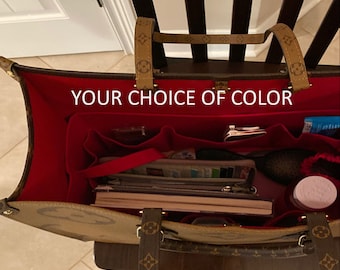 convient à OnTheGo MM ou GM / Organiseur de sac à main / Forme de sac à main / 11 x 5 x 6H ou 14 x 6 x 7H / Toile 100 % coton / Fond lavable et extrémités flexibles