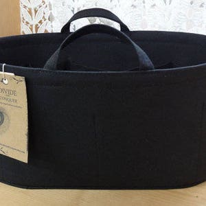 fits large Longchamp / Purse ORGANIZER insert SHAPER / Oval 13 x 6 x 7H / Handles & wipe-clean bottom / 100% cotton canvas / many colors image 3