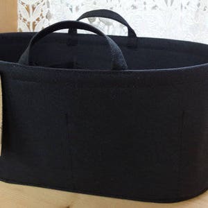fits large Longchamp / Purse ORGANIZER insert SHAPER / Oval 13 x 6 x 7H / Handles & wipe-clean bottom / 100% cotton canvas / many colors image 6