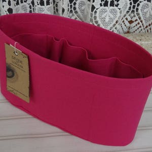 Fuchsia / Purse ORGANIZER Insert SHAPER / Flexible fabric bottom or Wipe-clean bottom / STURDY / 5 Sizes Available / 100% cotton canvas