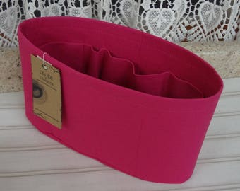 Fuchsia / Purse ORGANIZER Insert SHAPER / Flexible fabric bottom or Wipe-clean bottom / STURDY / 5 Sizes Available / 100% cotton canvas