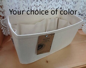 fits Montorqueil GM / Purse Organizer Shaper / 13 x 5.5 x 6H / Sturdy / Wipe-clean bottom & flexible ends / 100% cotton/your color choice