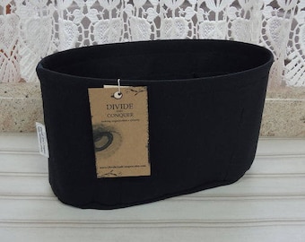 Noir / ORGANISATEUR DE sac à main FORME / Fond en tissu flexible ou fond lavable / ROBUSTE / 5 tailles disponibles / Toile 100 % coton