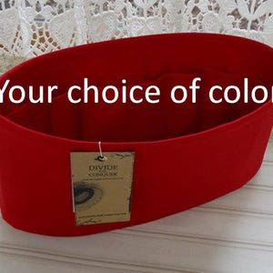 Wide Oval / 4 sizes available / Purse ORGANIZER insert / Wipe-clean bottom / 100% cotton / Interior pockets / STURDY / You choose the color image 1