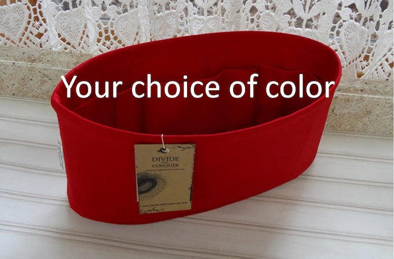 Wide Oval / 4 sizes available / Purse ORGANIZER insert / Wipe-clean bottom / 100% cotton / Interior pockets / STURDY / You choose the color image 1