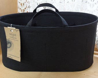 Purse - DIAPER Bag ORGANIZER insert/ 15 x 6 x 8H Oval /Wipe-Clean bottom / 100% cotton canvas / 2 extra options & handles / You choose color