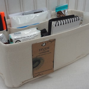 fits Graceful PM / relaxed 10 x 4 x 5H or snug 11 x 4 x 5H / Purse Organizer insert Shaper / Wipe-clean bottom & flexible ends image 3