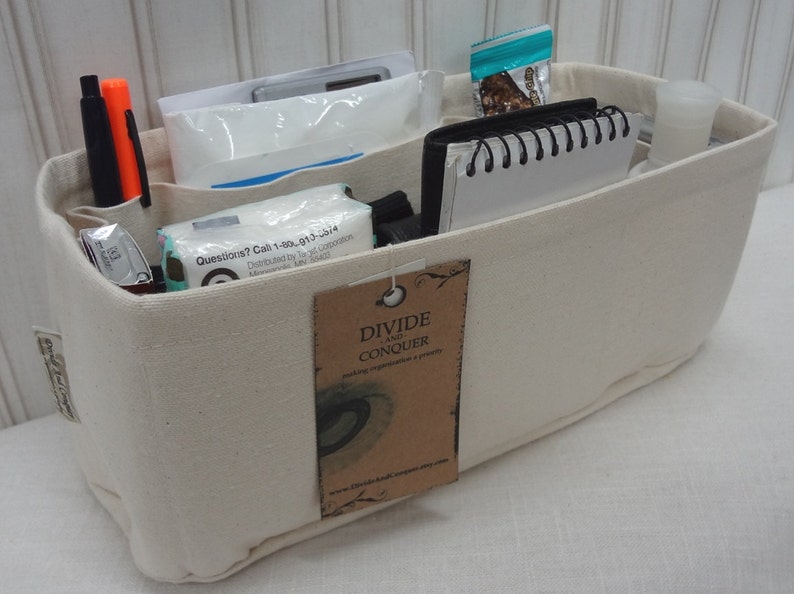 fits Graceful PM / relaxed 10 x 4 x 5H or snug 11 x 4 x 5H / Purse Organizer insert Shaper / Wipe-clean bottom & flexible ends image 3