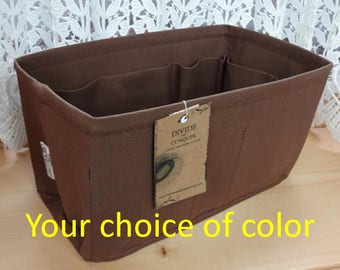 fits Lindy 26 / Purse ORGANIZER Insert SHAPER/Wipe-clean bottom & Flexible ends / Your color choice / 100% cotton / 9.5" x 4.5" x 5"H
