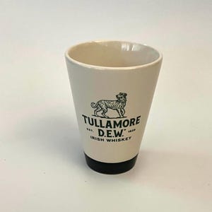 Large Tullamore Dew Whiskey Whisky Mug Ceramic Shot Glass Tumbler Vintage Decoration 6 cl