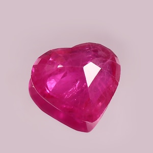 Heart Cut Lab Grown Ruby | Red AAA Gemstone