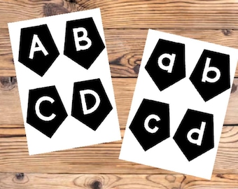 Set di bandierine dell'alfabeto per esposizioni in classe