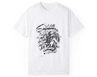 Hello Summer Graphic T-Shirt: Unisex Garment-Dyed Cotton Tee