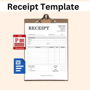 Receipt Template. Small Business Digital Receipt. Receipt Form. Customer Receipt. Sales Receipt. Google Docs/Microsoft Word Instant Download