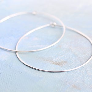 Silver Hoop Earrings, Large Sterling Silver Hoops 2&quot; thin hoop earrings, hoop earrings, silver hoop earings, silver earrings