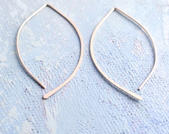 Sterling Silver Gold Chic Medium Ice Blue C-Shape Stud Hoop 28mm Simple Geometric Titanium Earrings Pendants