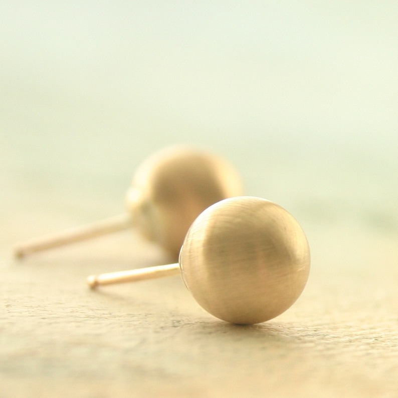 Jumbo 8mm large gold stud earrings gold ball earrings Gold Earrings Matte Gold Stud Earrings gold post earrings