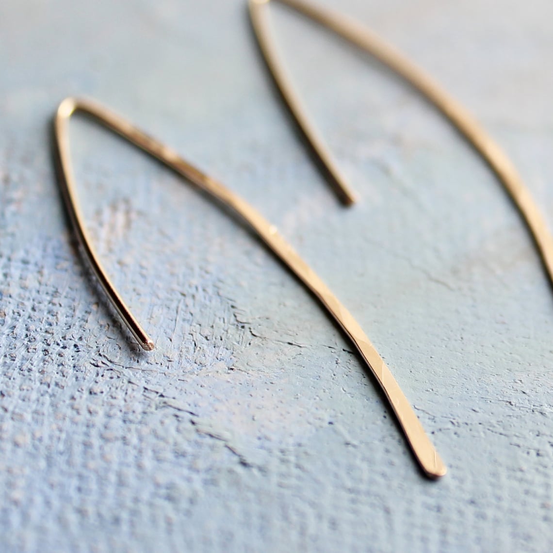 Gold Line Earrings Minimalist Jewelry Thin Gold Earrings Etsy