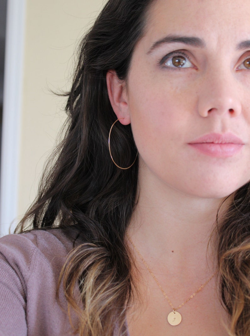 Large Hoop Earrings 2 large thin gold hoops minimalist earrings Thin Gold Hoop Earrings gold earrings