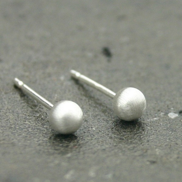 Brushed Silver Studs