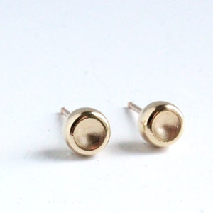 Gold Stud Earrings Gold Pebble Posts 5mm gold earrings, handmade jewelry stud earrings, gold post earrings, simple gold jewelry image 2