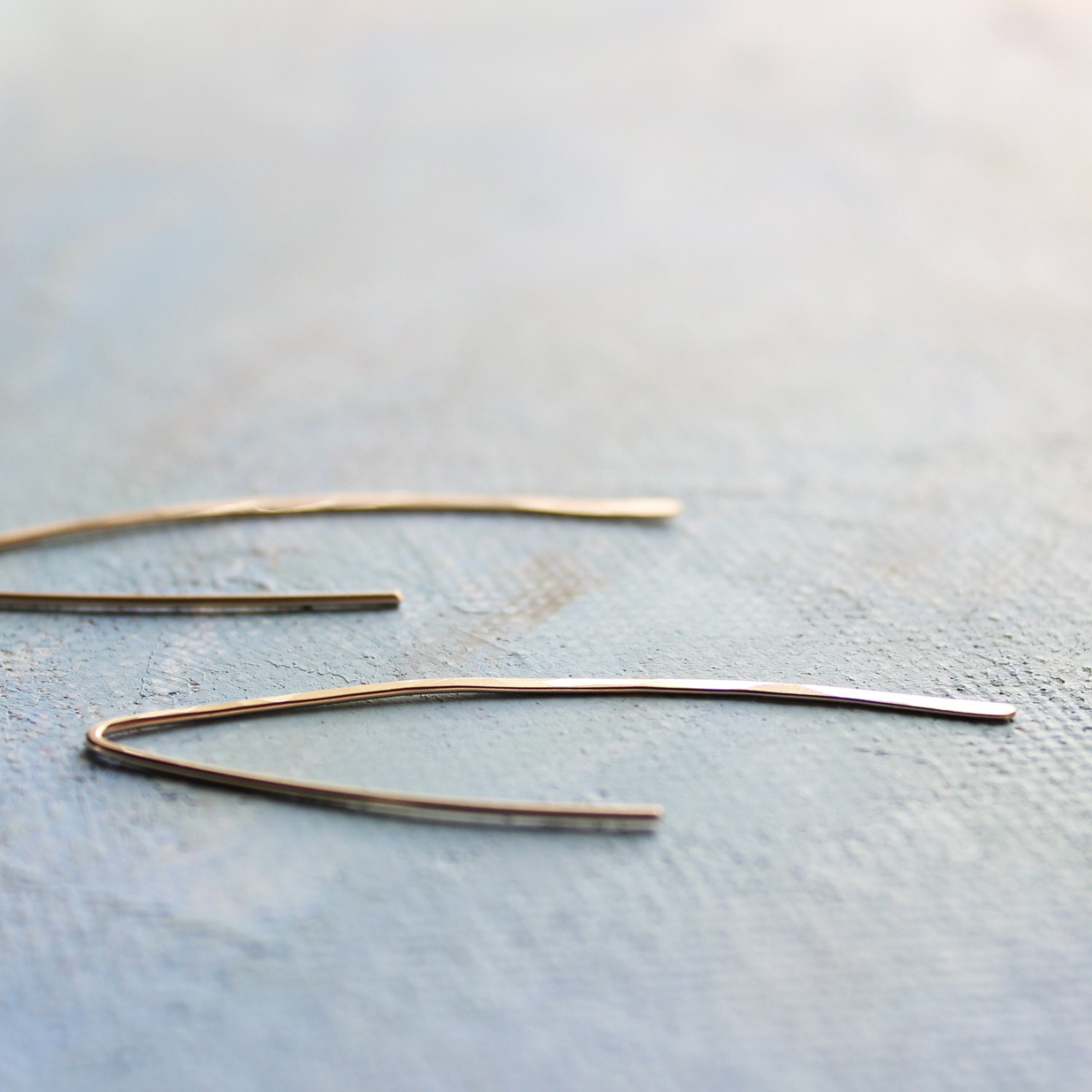 Gold Line Earrings Minimalist Jewelry Thin Gold Earrings Etsy