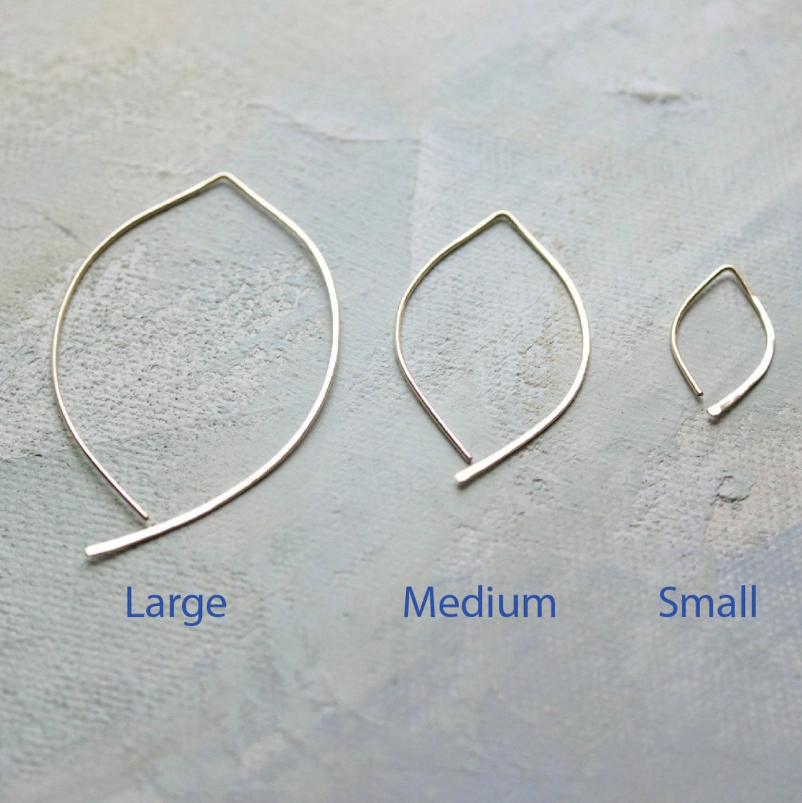 Thin Gold Open Hoop Earrings Almond Hoops Minimalist Etsy