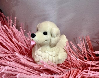 Golden Retriever Dog Duck Figure Toy