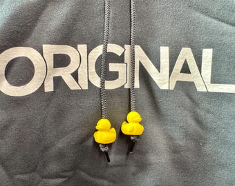 Sudadera con capucha de pato, cordón ajustable, cuentas