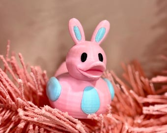 Pastel Easter Bunny Duck Figure Toy