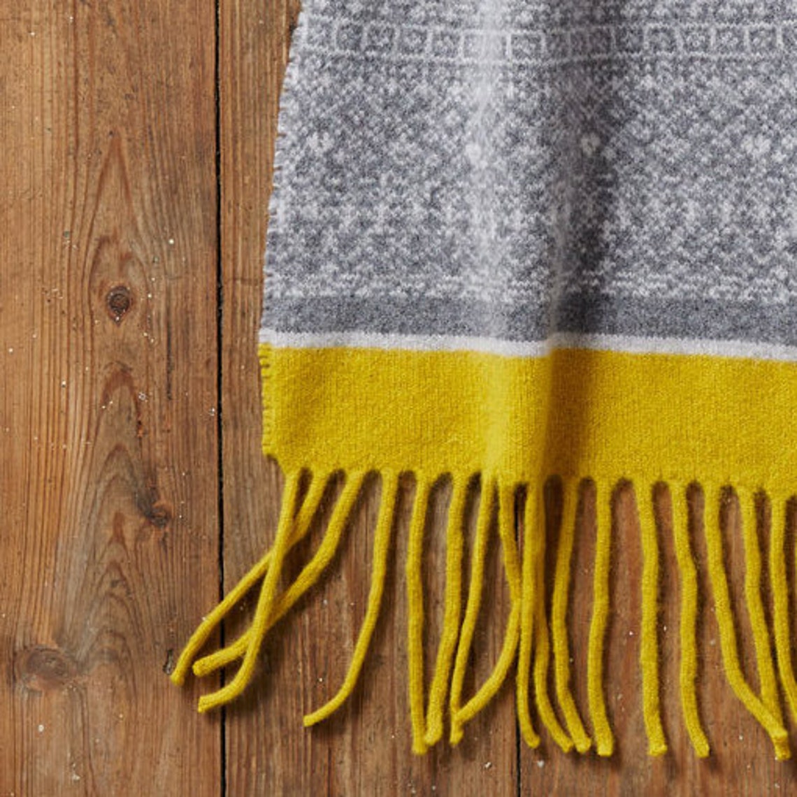 Blanket Scarf Fringe Scarf Knitted Scarf Fair Isle Scarf Etsy
