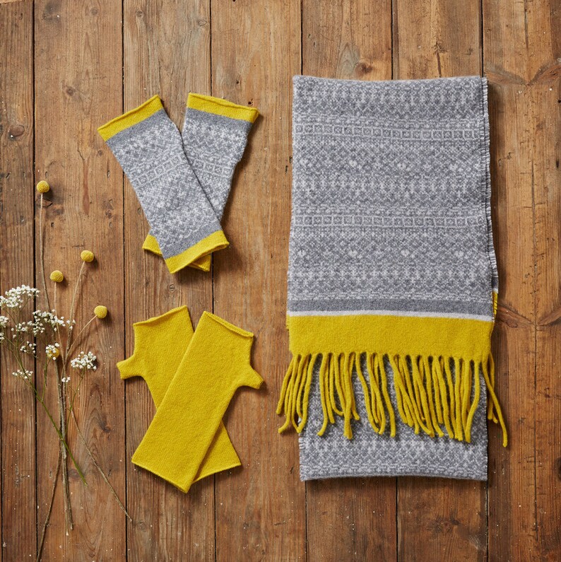 Blanket Scarf Fringe Scarf Knitted Scarf Fair Isle Scarf Etsy