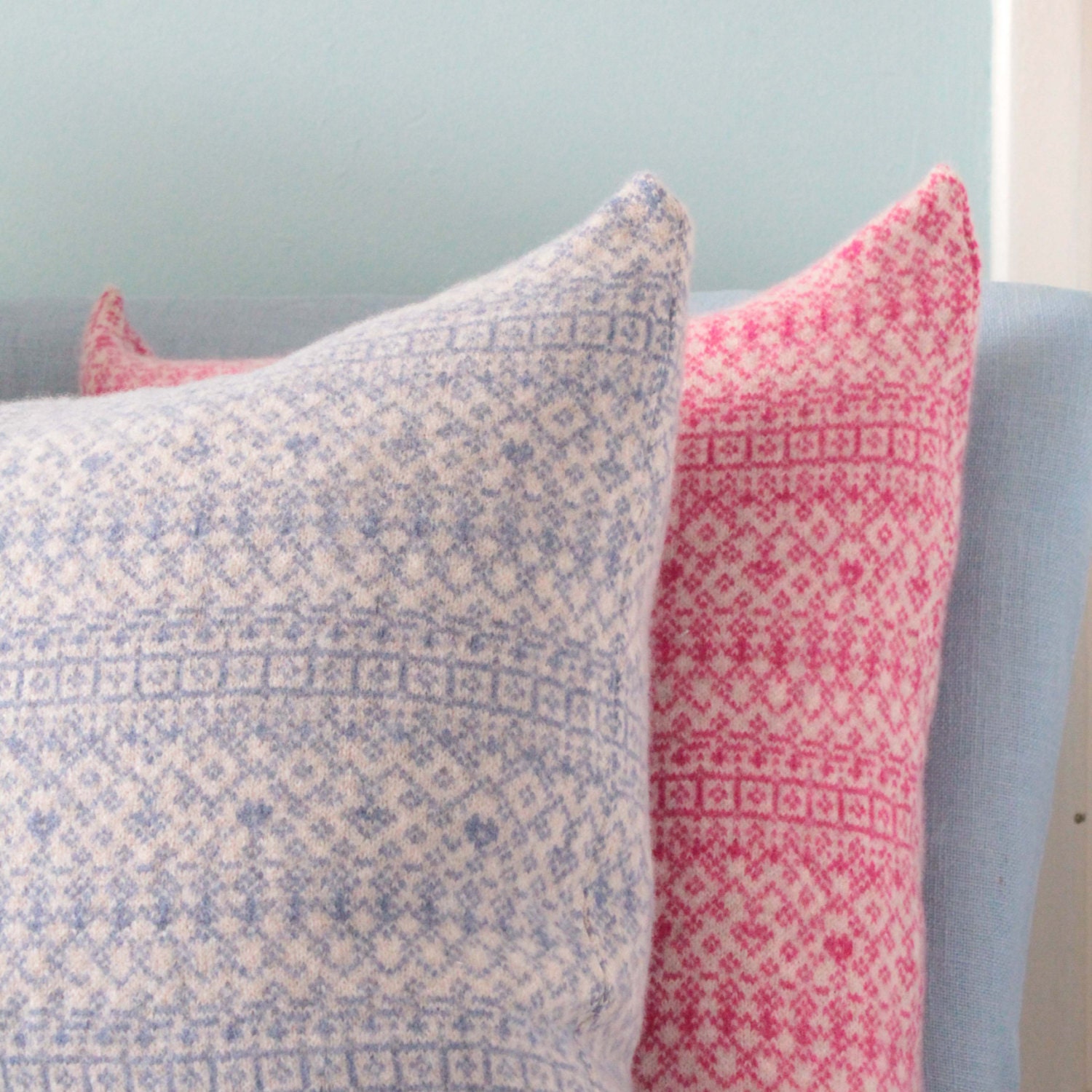 Großes Kissen Gestricktes Fair Isle Kissen Streukissen | Etsy