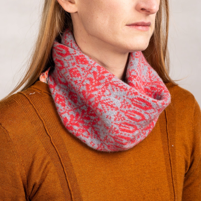 Soft Knitted Snood Green Cowl Neck Scarf Grey Snood Knitted Etsy UK