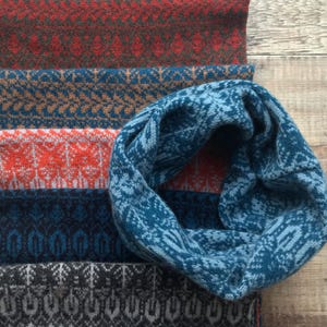 Knitted Lambswool Snood, Unisex Seed to Tree Neck Warmer