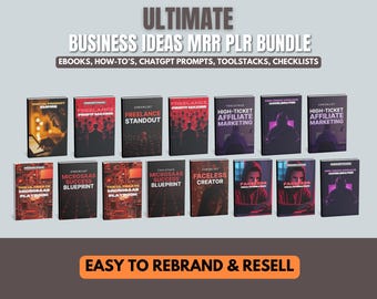 Business Ideen PLR MRR EBook Bundle,Passives Einkommen DFY, Faceless Digital Marketing, Master Resell Rechte Produkte & Bildung