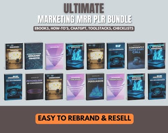 Marketing PLR MRR EBook Bundle,Passives Einkommen DFY, Faceless Digital Marketing, Master Resell Rechte Produkte & Bildung