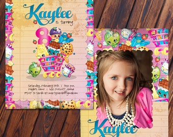 Customized Shopkins Birthday Invite - Option to add Photo