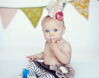 Custom Party Hat Headbands - Great for Photography Prop - Lace up Front