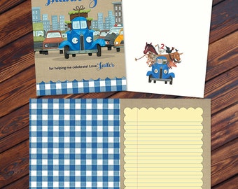 ADD ON: Thank You Card JPEG File -  Little Blue Truck Birthday