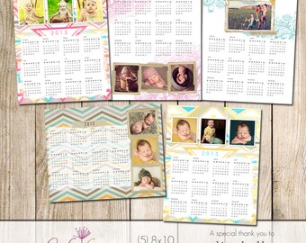 8x10 2013 Calendar Templates - Set of 5 - Pro One