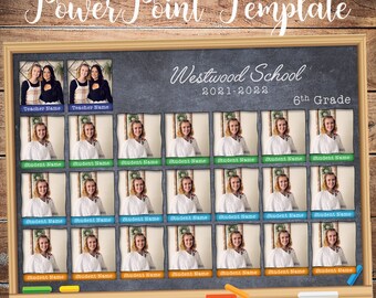 PowerPoint School Class Photo Template - 8x10 Microsoft PowerPoint File