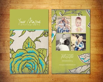 Photography Business Card PSD Template Design - Big Flower