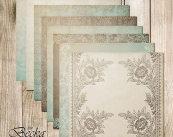 Becka Digital Scrapbook Paper Pack (12x12"-300 dpi) - 8 Digital papers