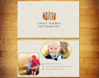 Photography Business Card PSD Template Design - Vintage Fun Camera